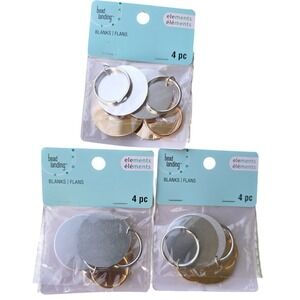 Bead Landing Elements 12pc Round Jewelry Blanks 1.3in Silver Gold Nickel Free K1